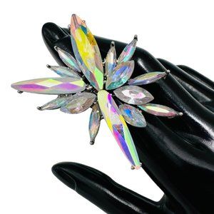 Giant Cosmic Starburst AB adjustable statement cocktail ring